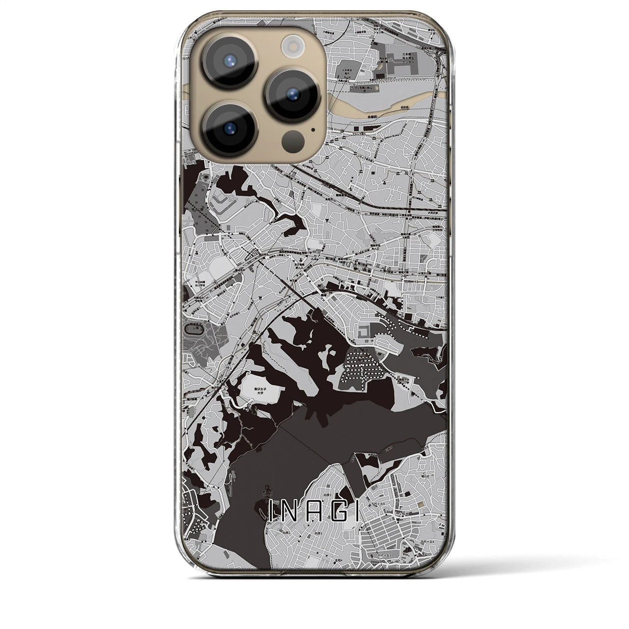 【稲城(東京都)】地図柄iPhoneケース(クリアタイプ)