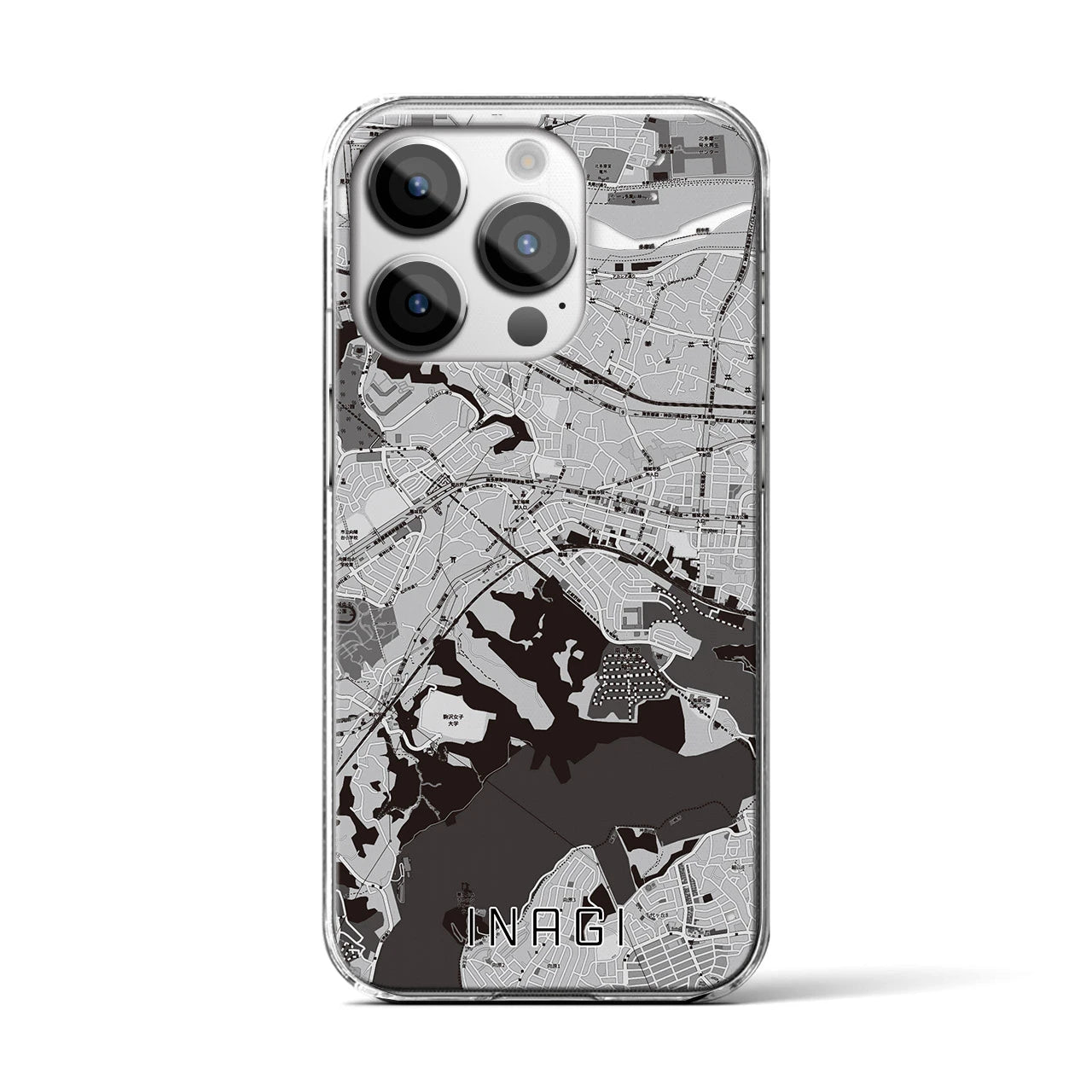 【稲城(東京都)】地図柄iPhoneケース(クリアタイプ)