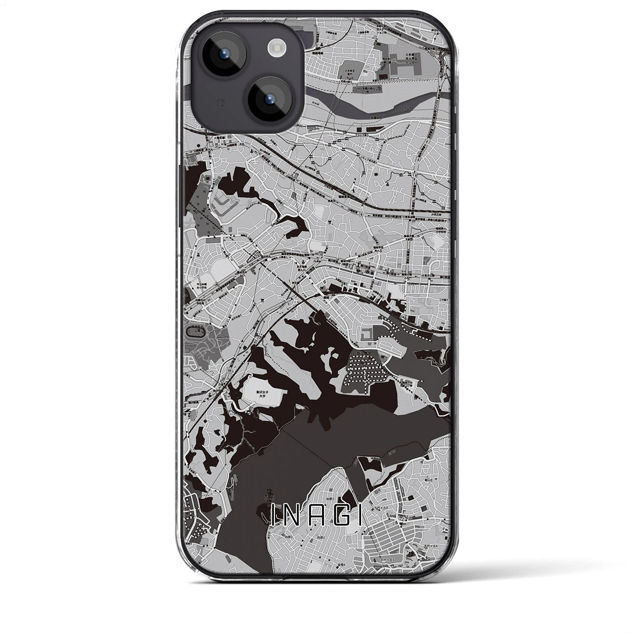 【稲城(東京都)】地図柄iPhoneケース(クリアタイプ)