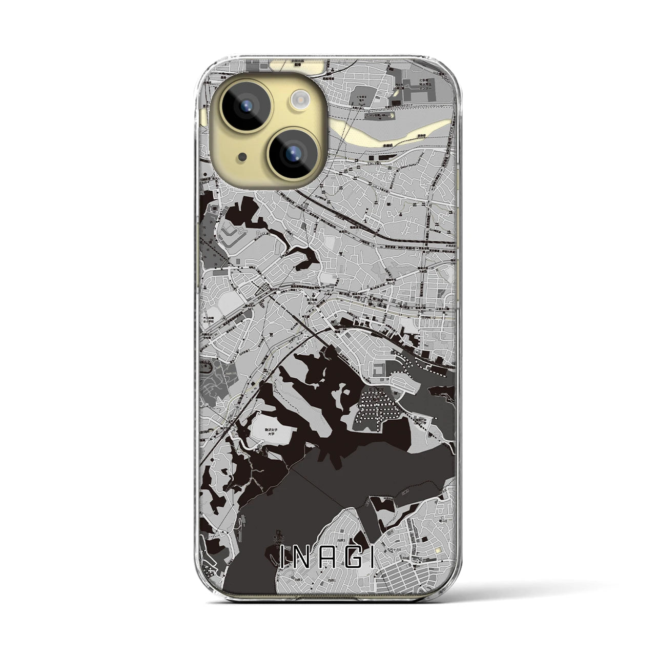 【稲城(東京都)】地図柄iPhoneケース(クリアタイプ)