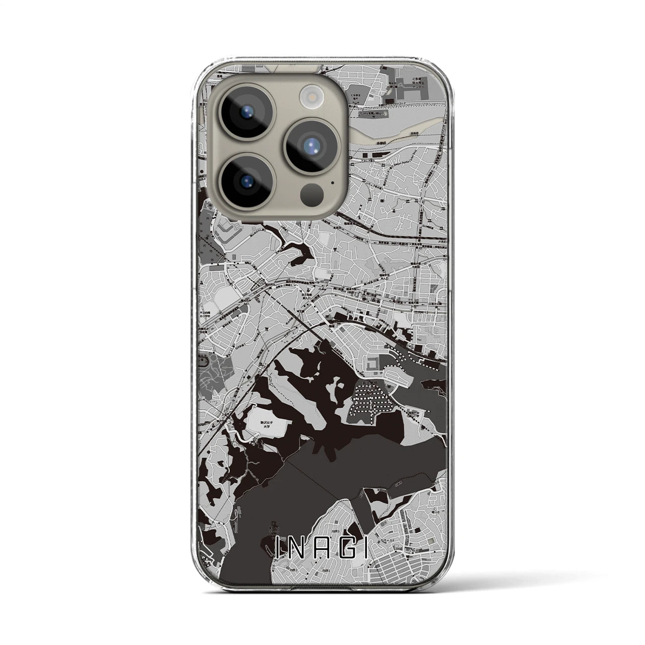 【稲城(東京都)】地図柄iPhoneケース(クリアタイプ)