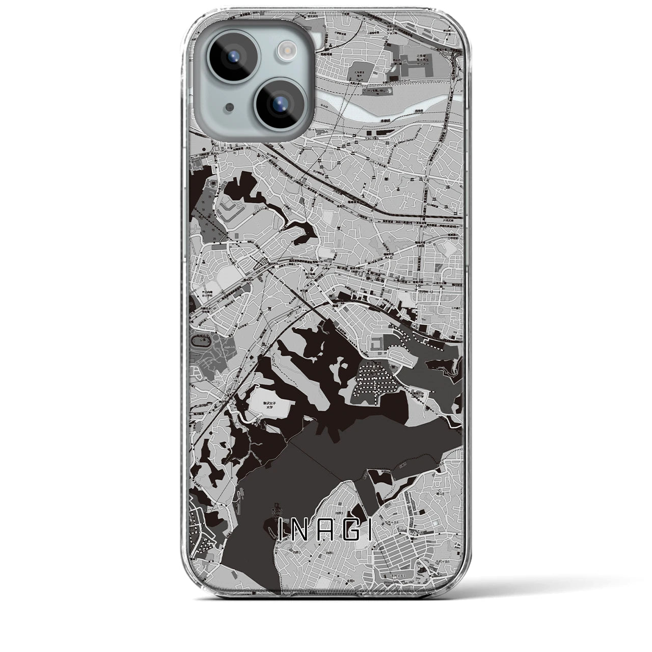 【稲城(東京都)】地図柄iPhoneケース(クリアタイプ)