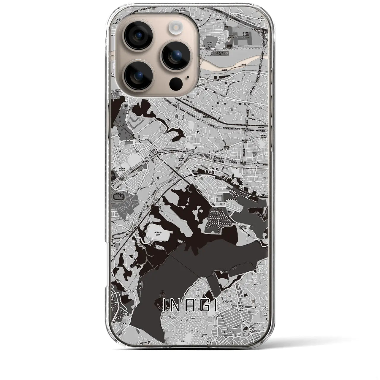 【稲城(東京都)】地図柄iPhoneケース(クリアタイプ)