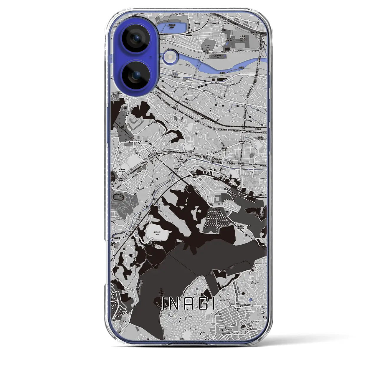 【稲城(東京都)】地図柄iPhoneケース(クリアタイプ)