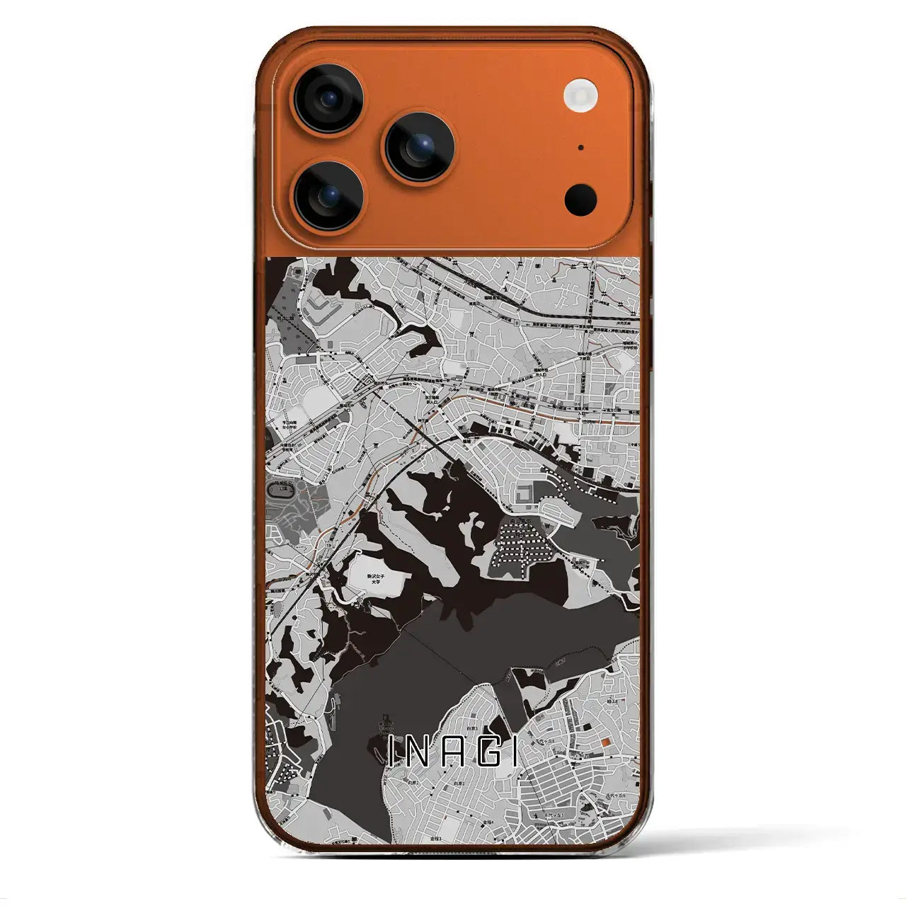 【稲城(東京都)】地図柄iPhoneケース(クリアタイプ)