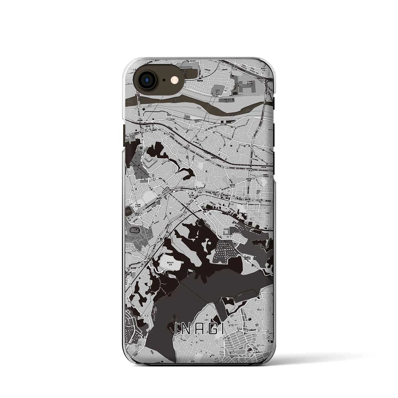 【稲城(東京都)】地図柄iPhoneケース(クリアタイプ)