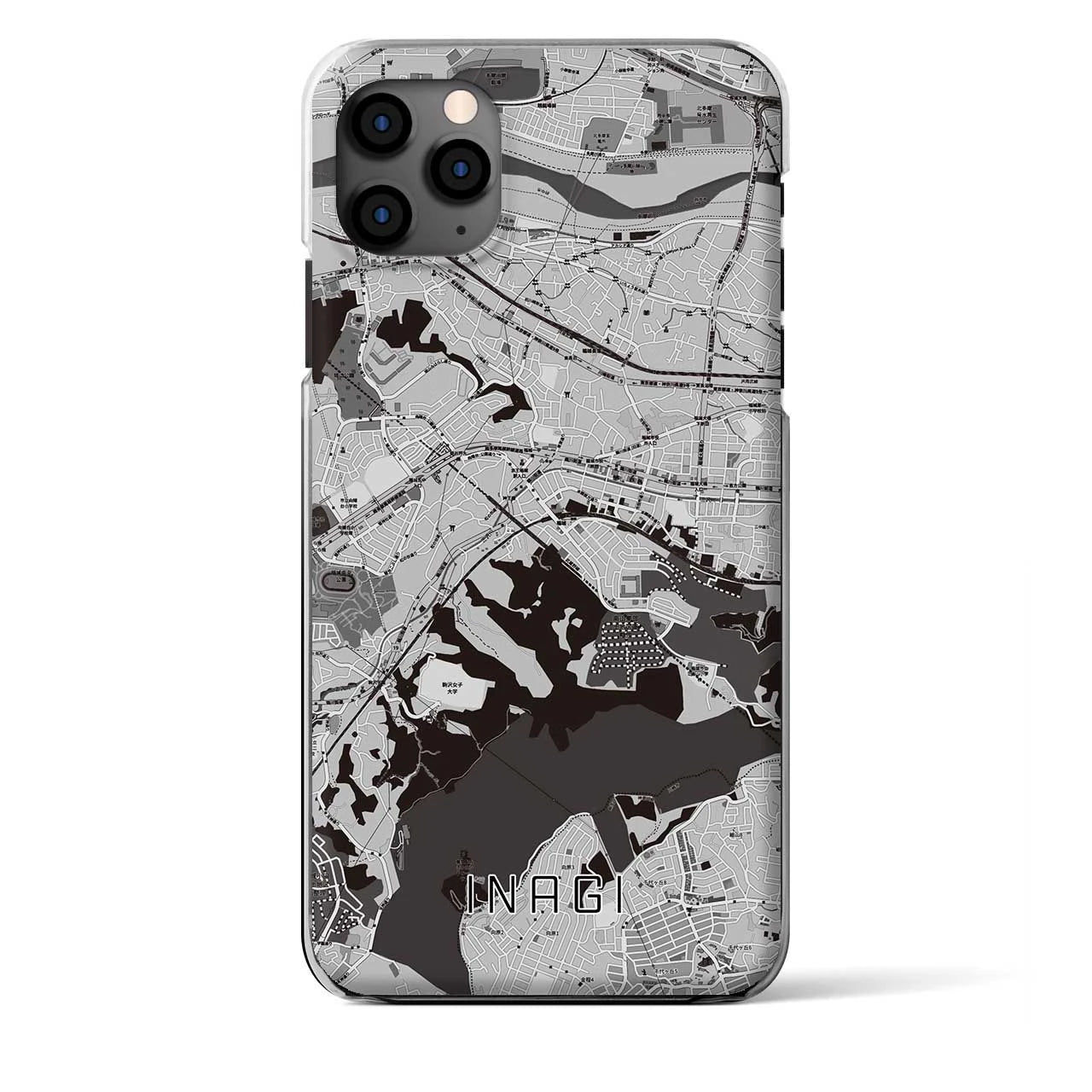 【稲城(東京都)】地図柄iPhoneケース(クリアタイプ)