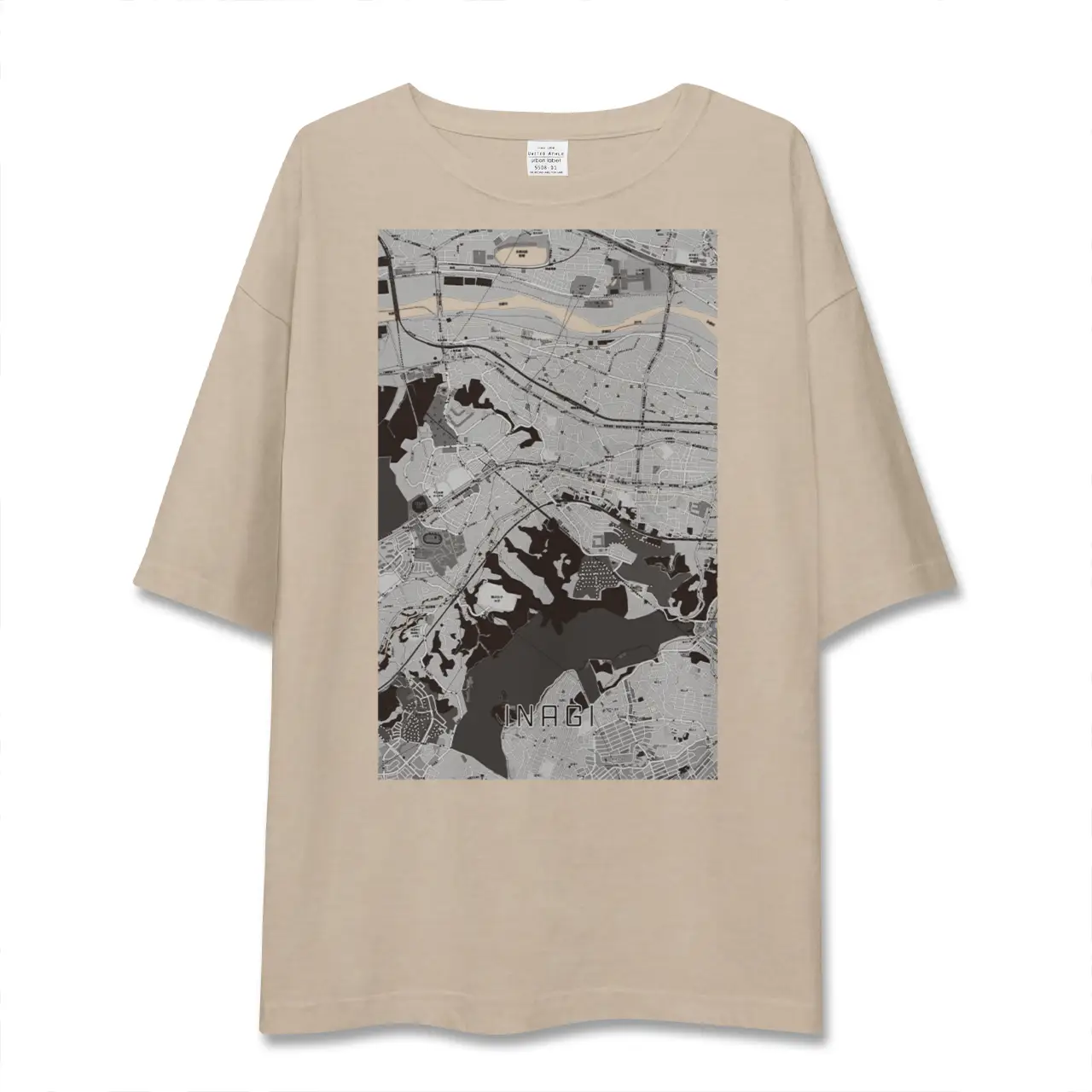 【稲城(東京都)】地図柄ビッグシルエットTシャツ