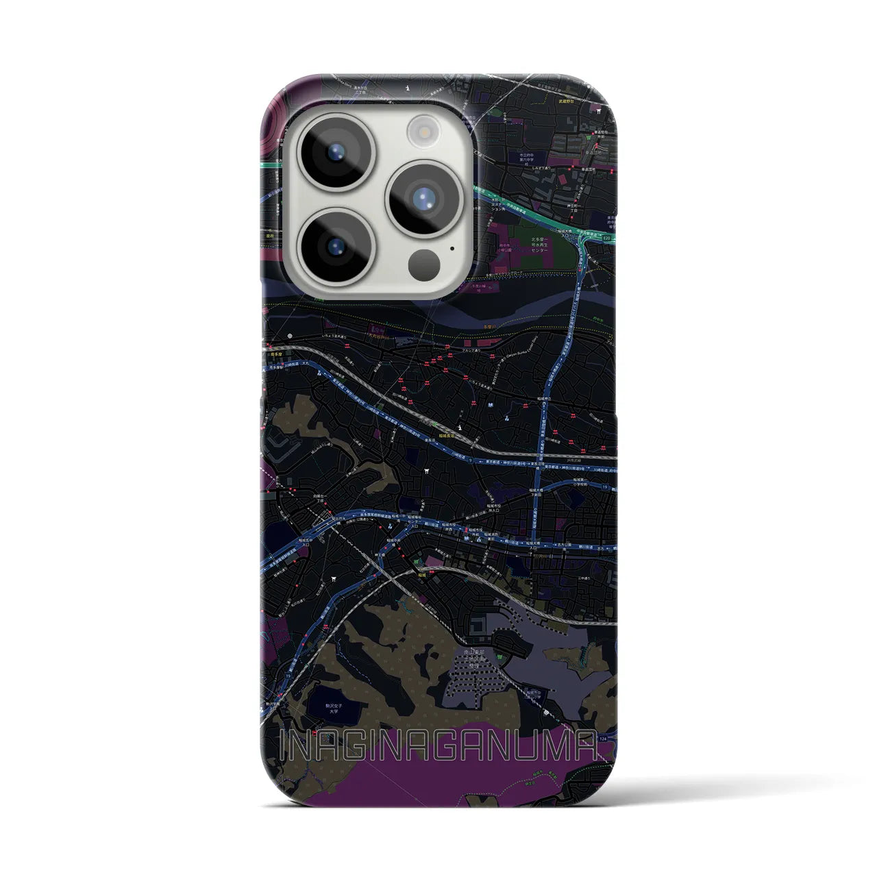 【稲城長沼(東京都)】地図柄iPhoneケース(バックカバータイプ)
