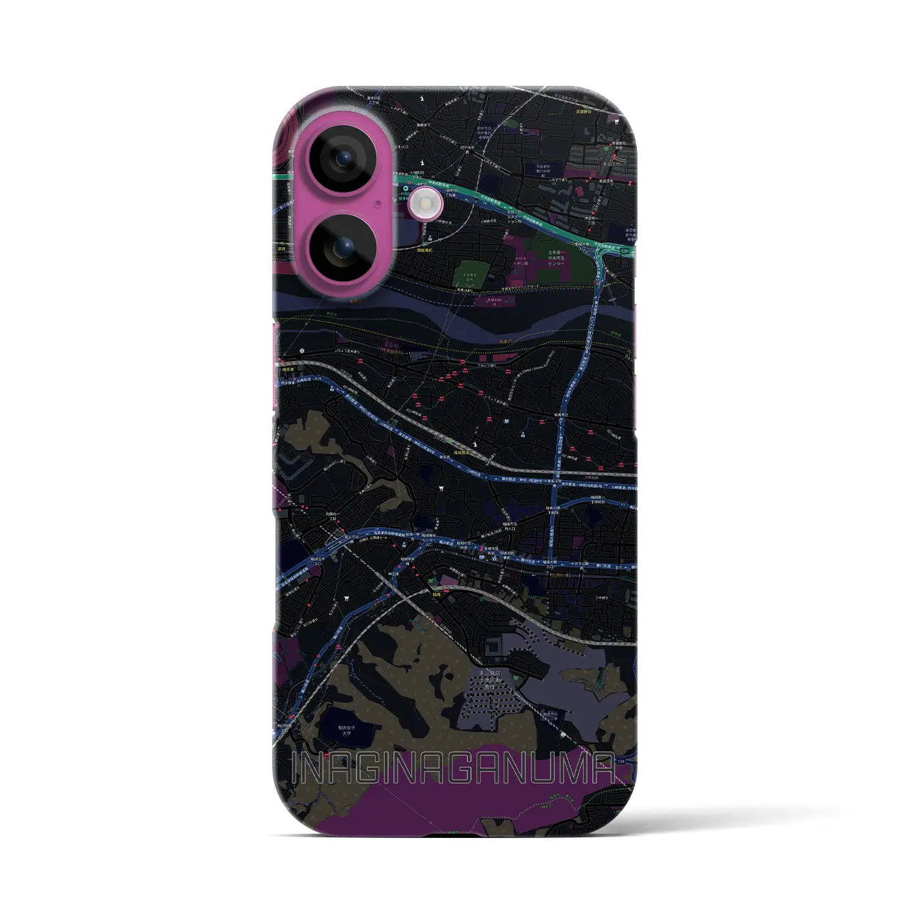 【稲城長沼(東京都)】地図柄iPhoneケース(バックカバータイプ)