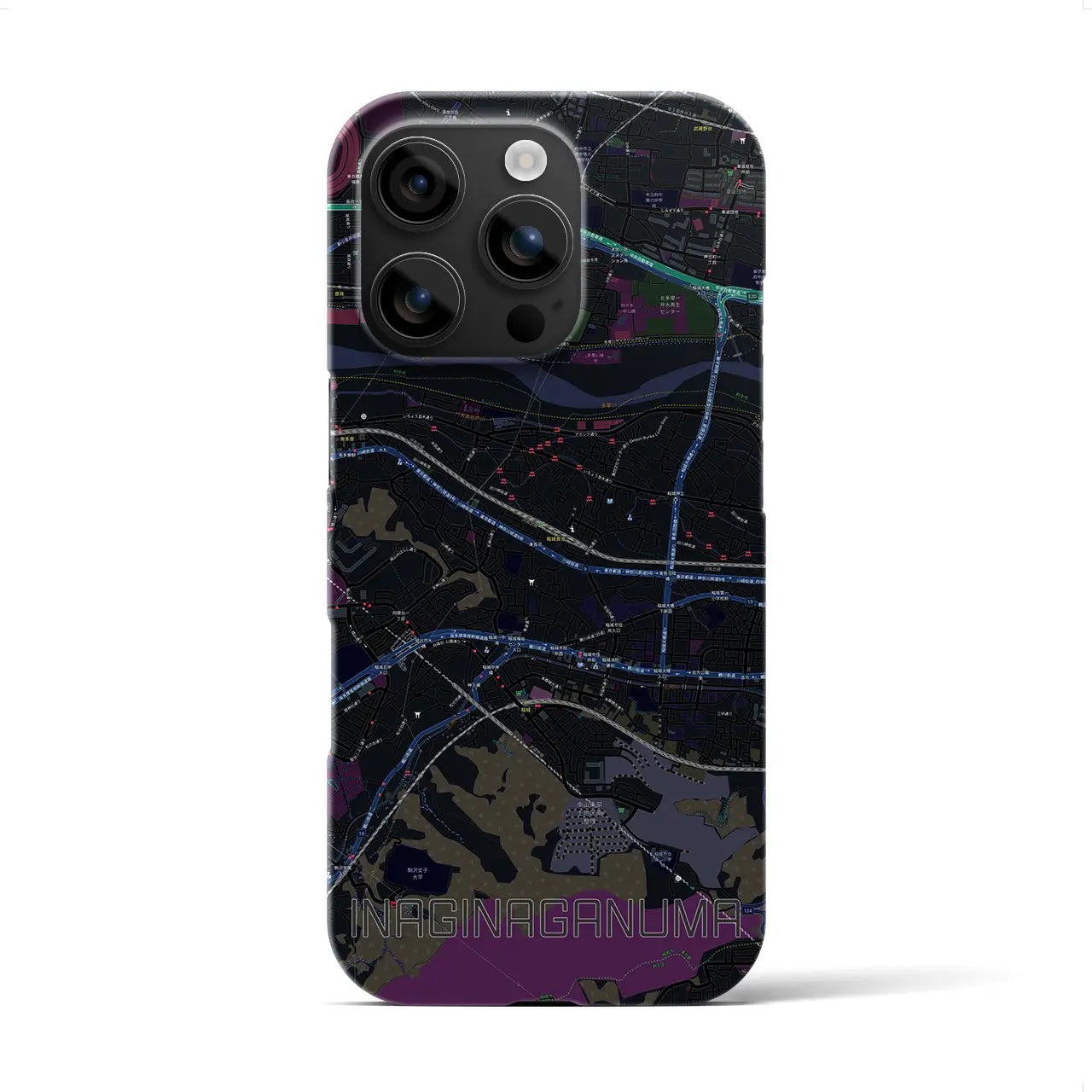 【稲城長沼(東京都)】地図柄iPhoneケース(バックカバータイプ)