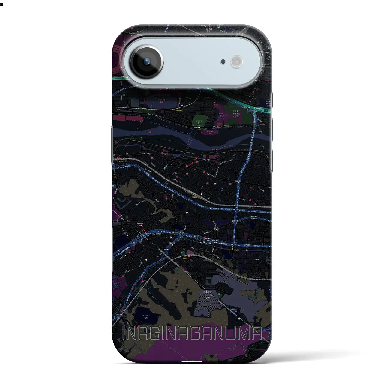【稲城長沼(東京都)】地図柄iPhoneケース(バックカバータイプ)