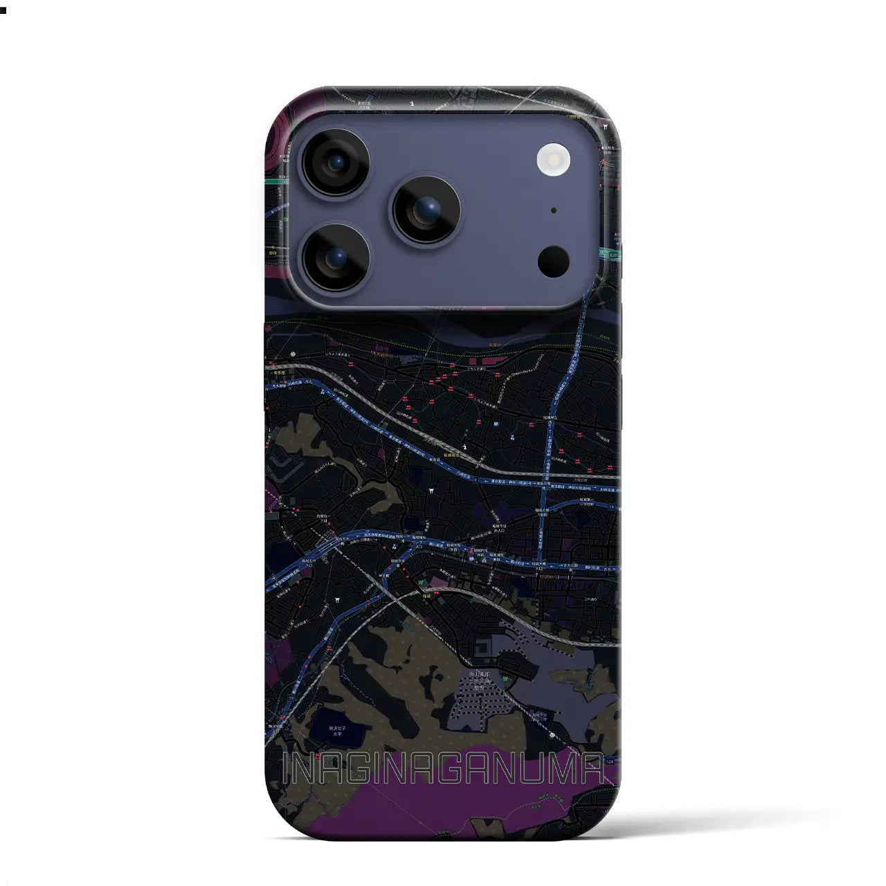 【稲城長沼(東京都)】地図柄iPhoneケース(バックカバータイプ)