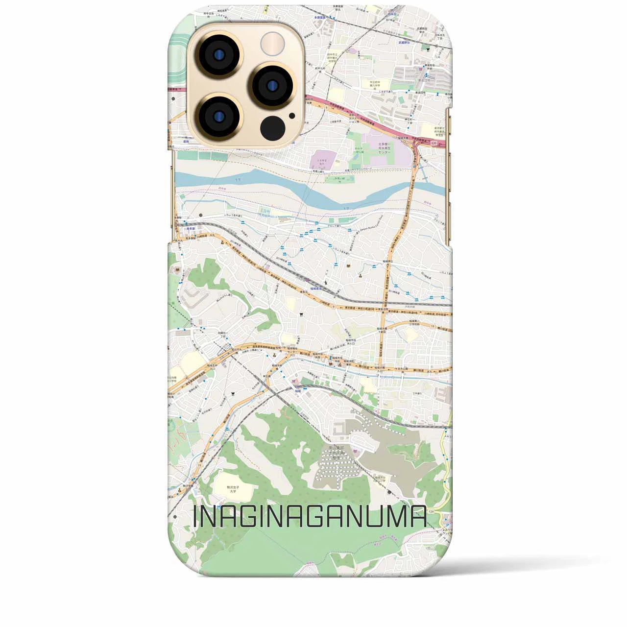 【稲城長沼(東京都)】地図柄iPhoneケース(バックカバータイプ)