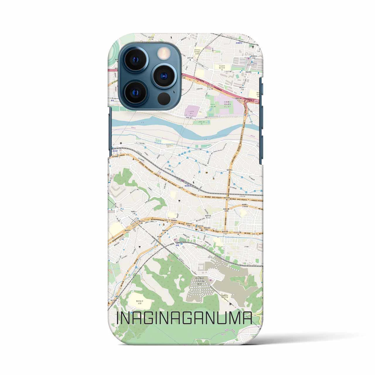 【稲城長沼(東京都)】地図柄iPhoneケース(バックカバータイプ)