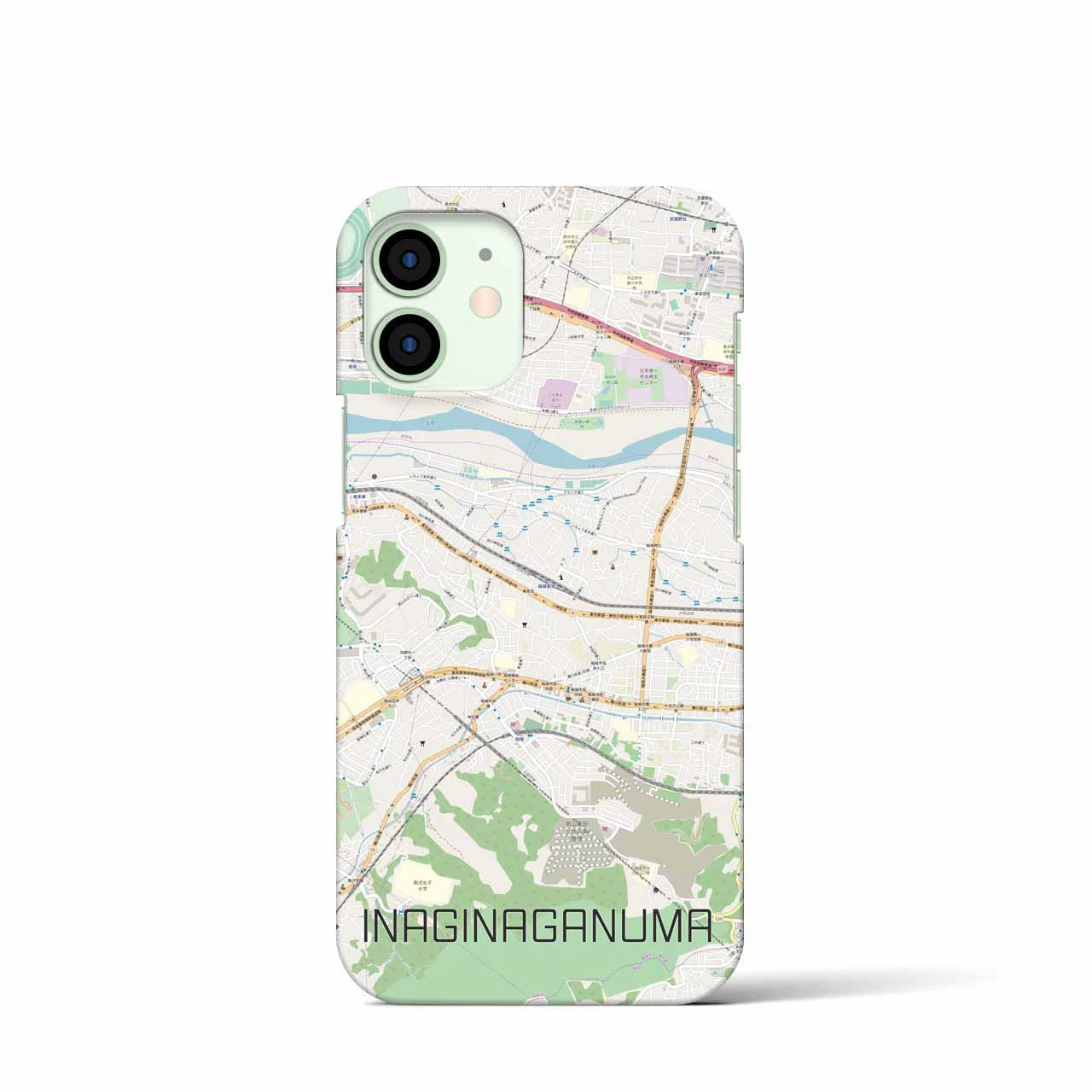 【稲城長沼(東京都)】地図柄iPhoneケース(バックカバータイプ)