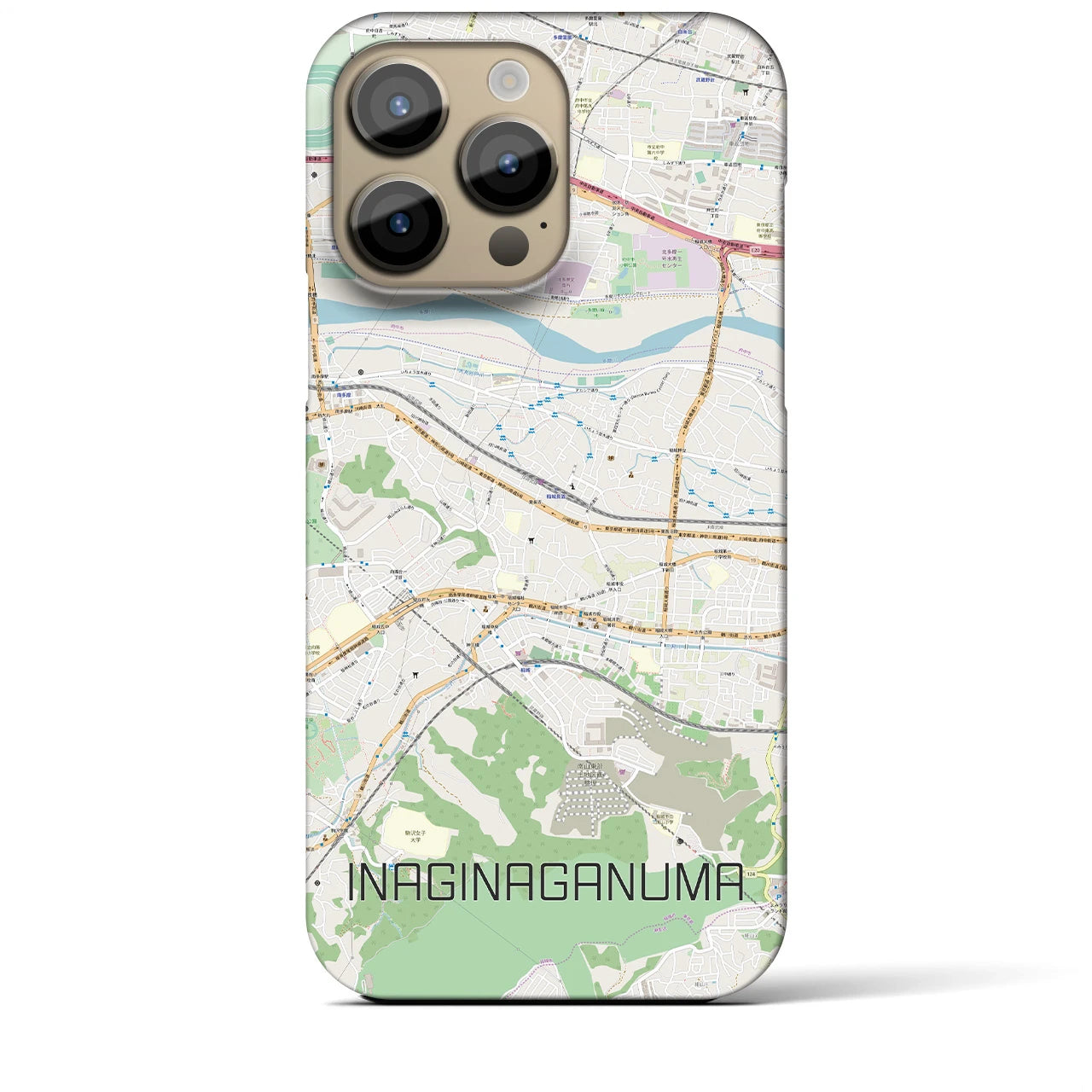 【稲城長沼(東京都)】地図柄iPhoneケース(バックカバータイプ)