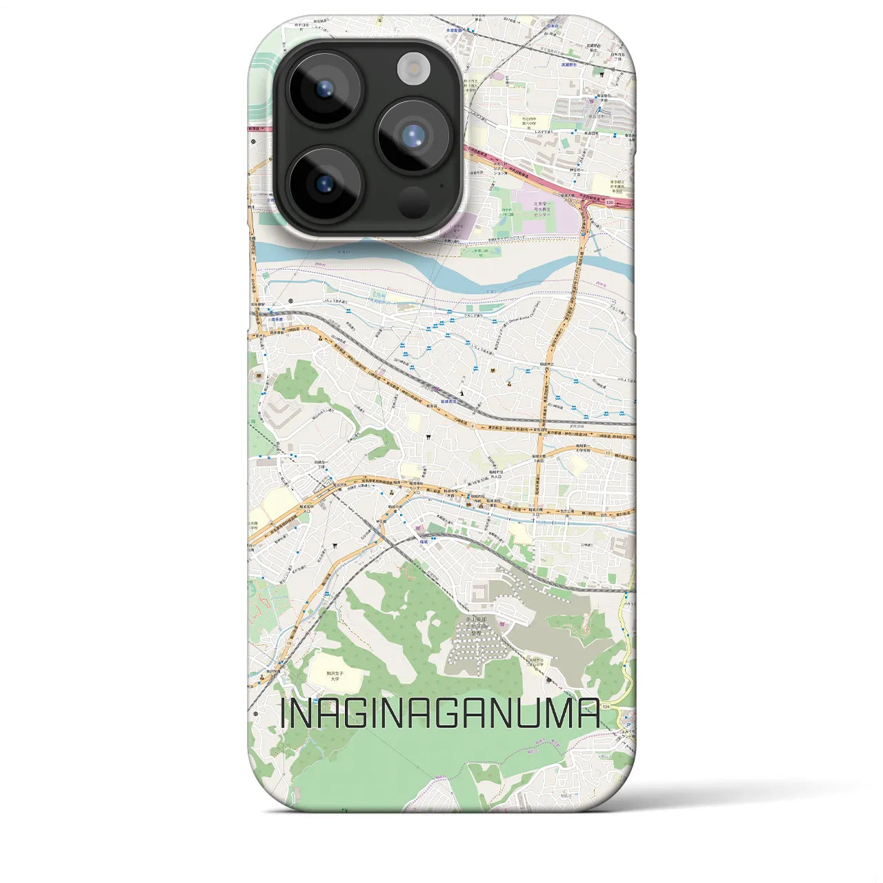 【稲城長沼(東京都)】地図柄iPhoneケース(バックカバータイプ)