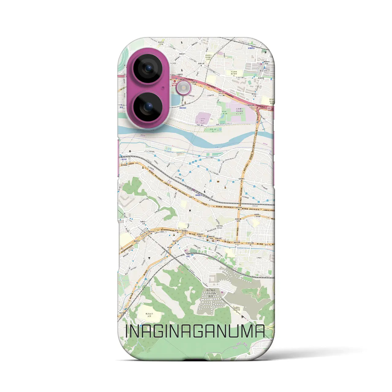 【稲城長沼(東京都)】地図柄iPhoneケース(バックカバータイプ)