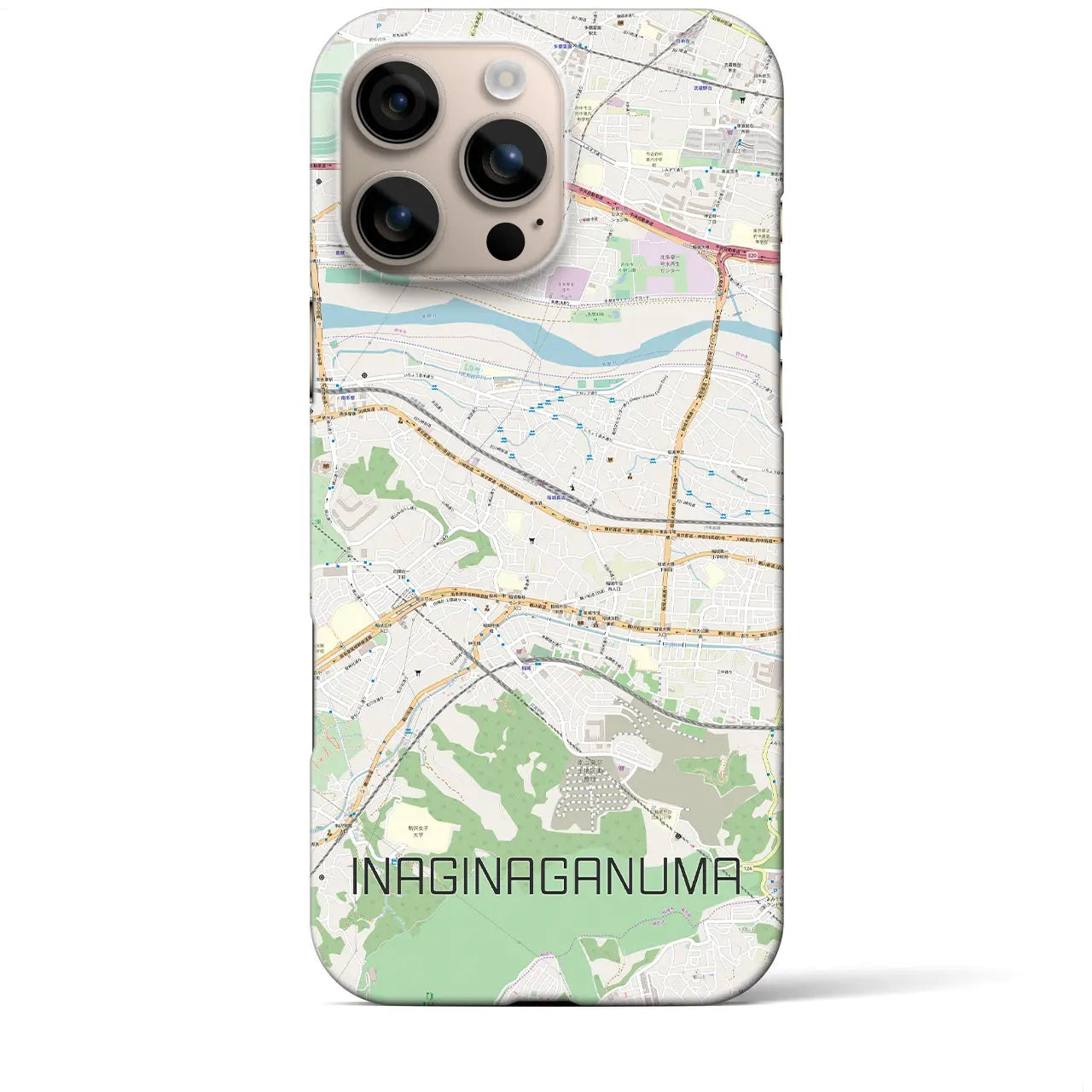 【稲城長沼(東京都)】地図柄iPhoneケース(バックカバータイプ)