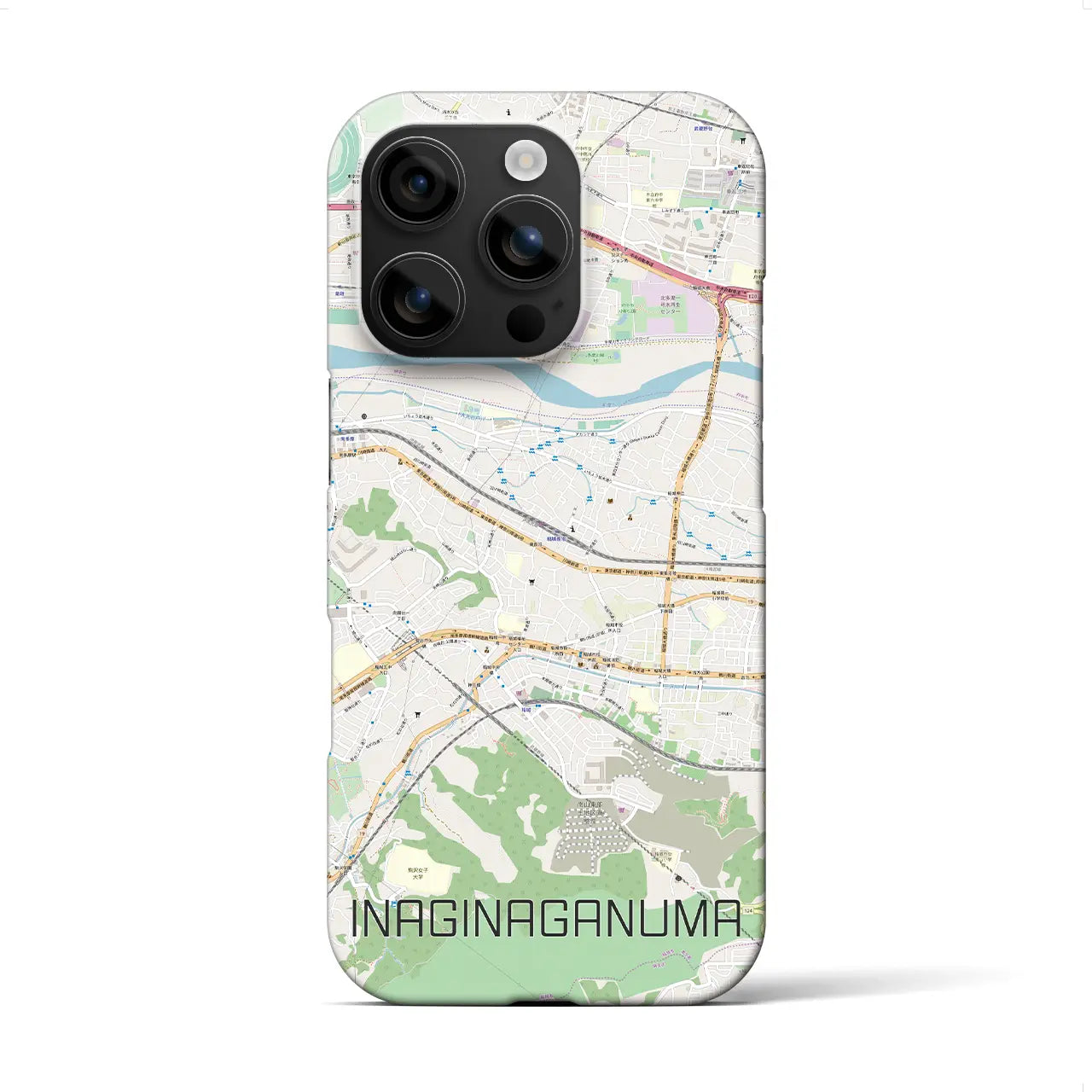 【稲城長沼(東京都)】地図柄iPhoneケース(バックカバータイプ)