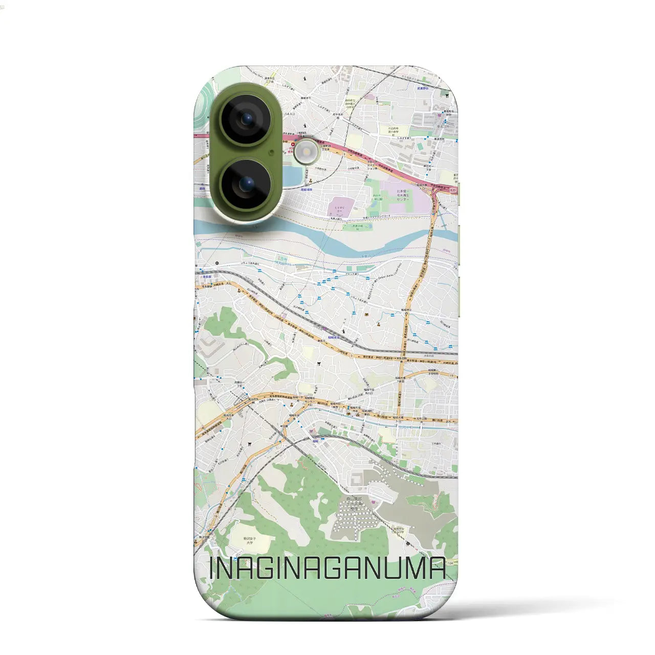 【稲城長沼(東京都)】地図柄iPhoneケース(バックカバータイプ)