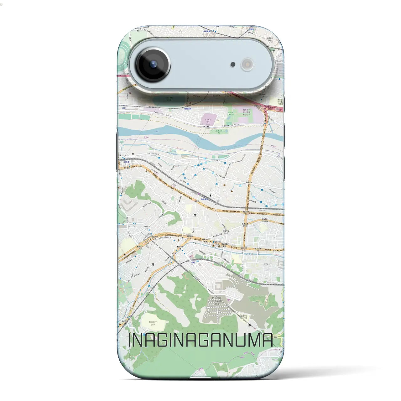 【稲城長沼(東京都)】地図柄iPhoneケース(バックカバータイプ)