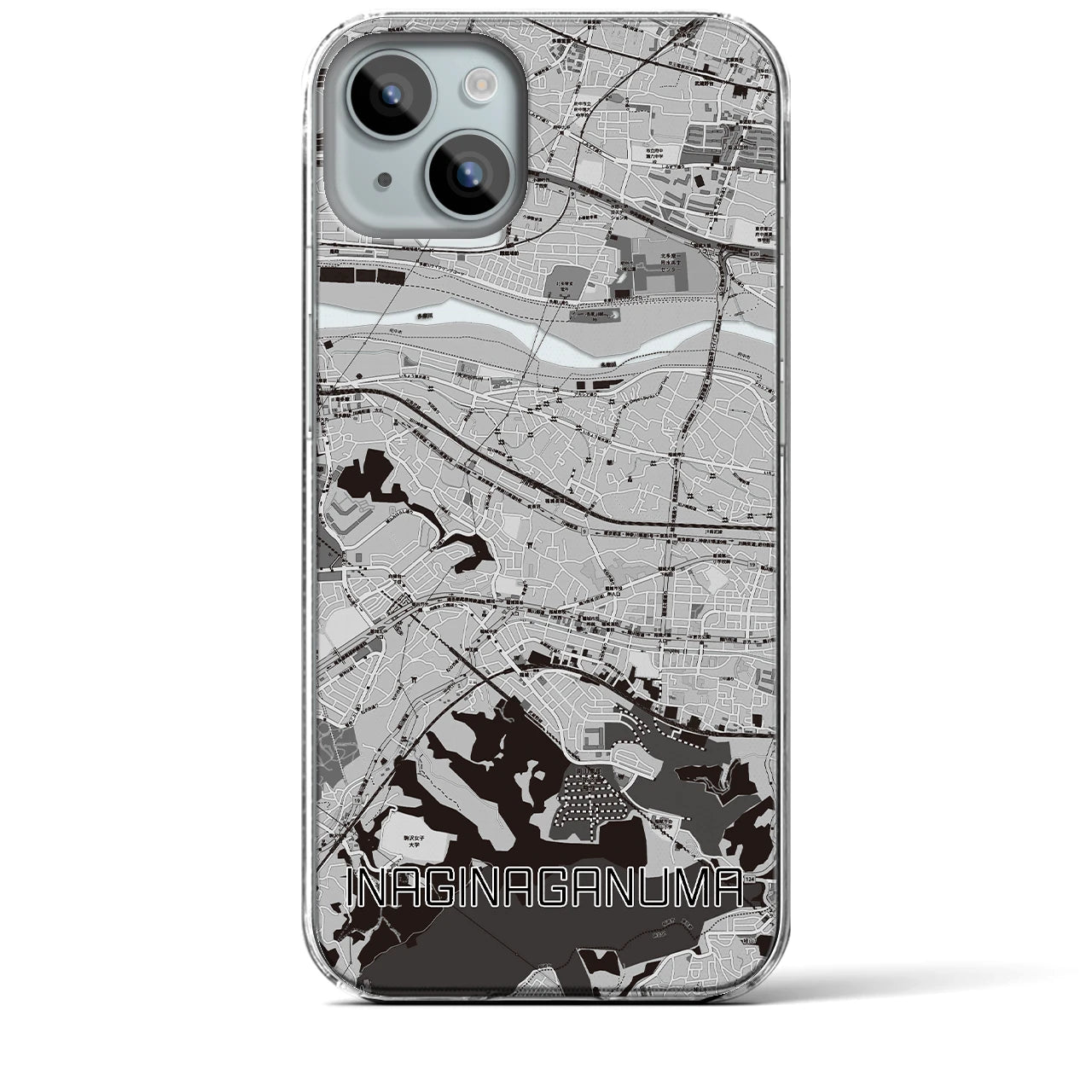 【稲城長沼(東京都)】地図柄iPhoneケース(クリアタイプ)