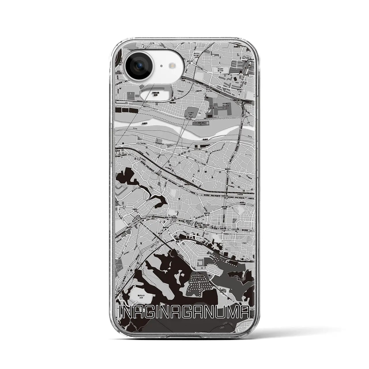 【稲城長沼(東京都)】地図柄iPhoneケース(クリアタイプ)