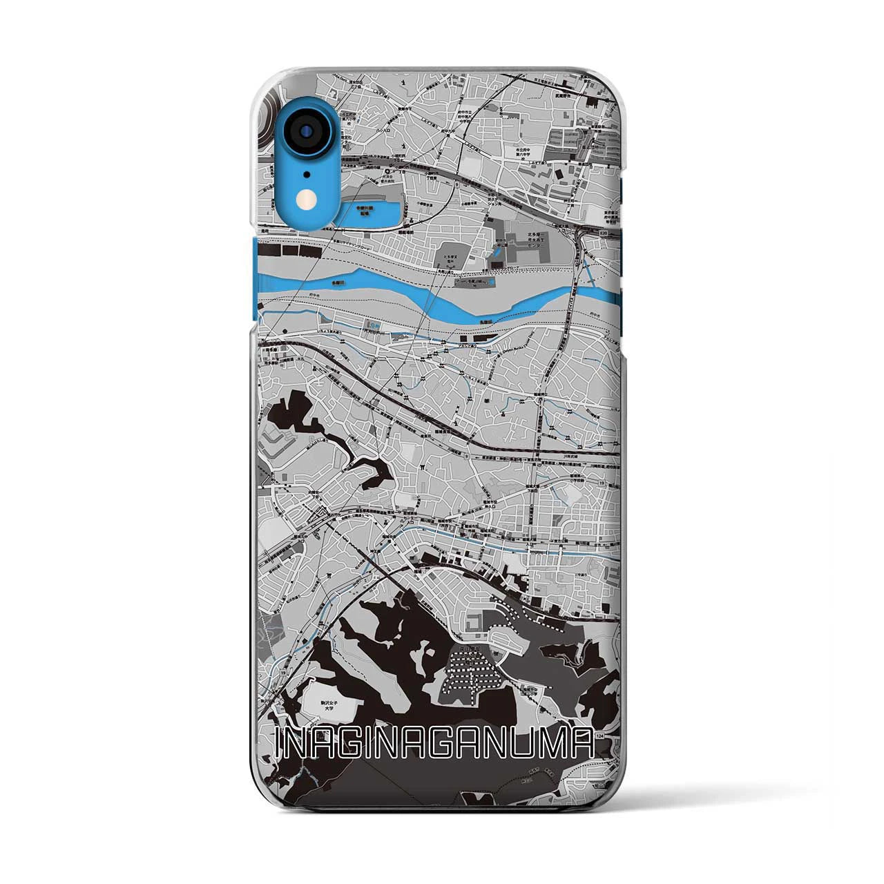 【稲城長沼(東京都)】地図柄iPhoneケース(クリアタイプ)