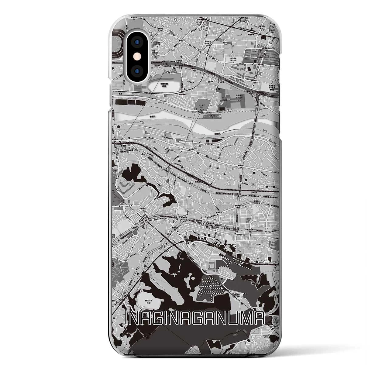 【稲城長沼(東京都)】地図柄iPhoneケース(クリアタイプ)