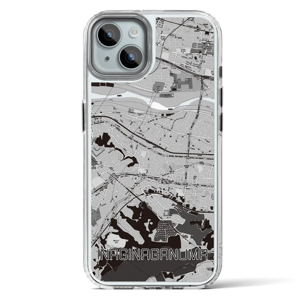 【稲城長沼(東京都)】地図柄iPhoneケース(MagSafeタイプ)