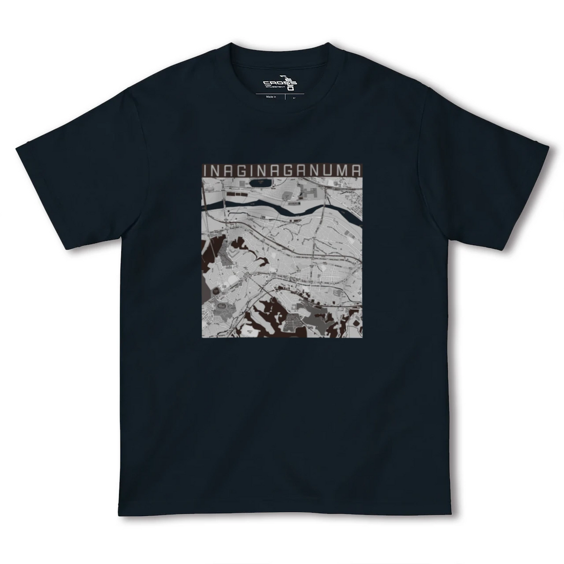 【稲城長沼(東京都)】地図柄ヘビーウェイトTシャツ