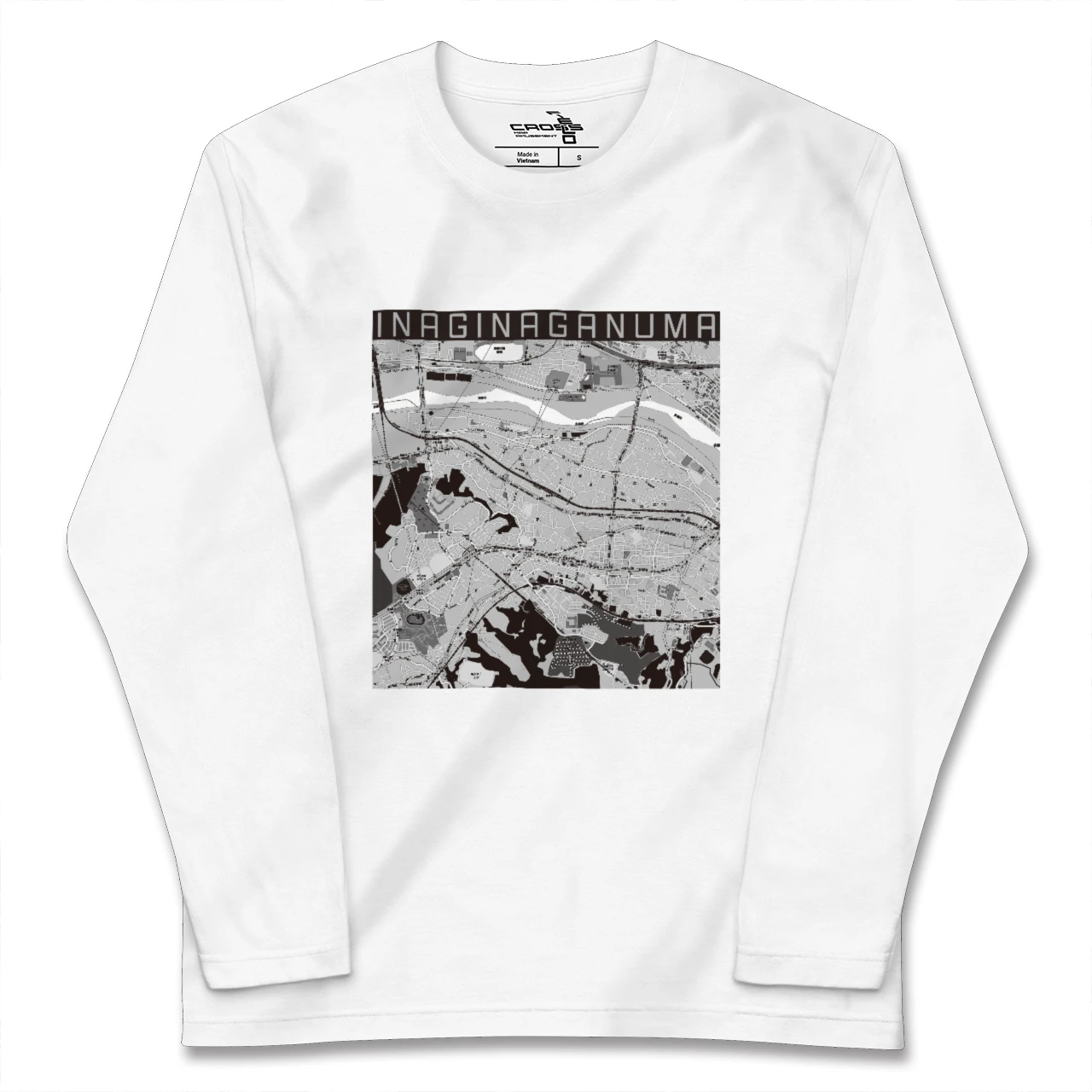 【稲城長沼(東京都)】地図柄ロングスリーブTシャツ