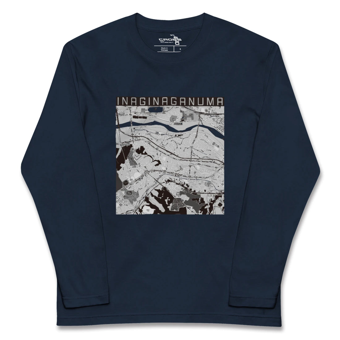 【稲城長沼(東京都)】地図柄ロングスリーブTシャツ