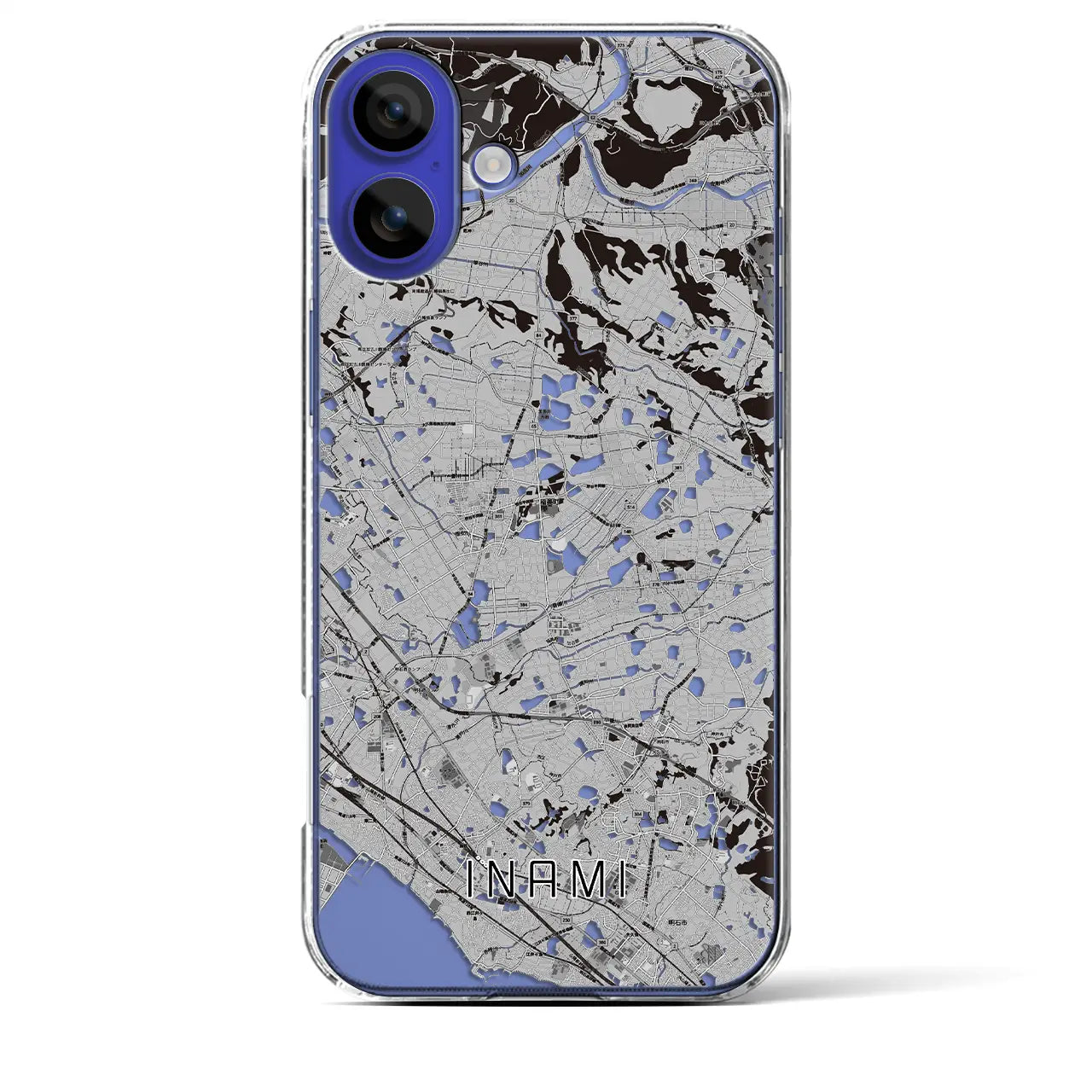 【稲美(兵庫県)】地図柄iPhoneケース(クリアタイプ)モノトーン・iPhone 16 Pro Max 用