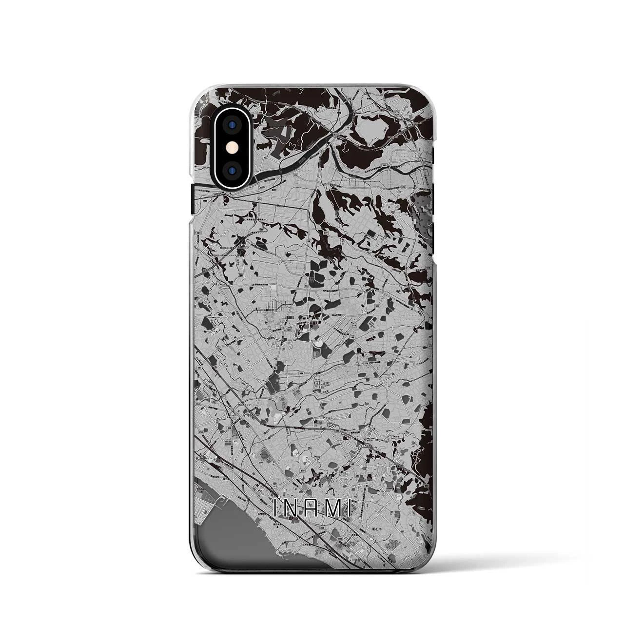 【稲美(兵庫県)】地図柄iPhoneケース(クリアタイプ)モノトーン・iPhone XS / X 用