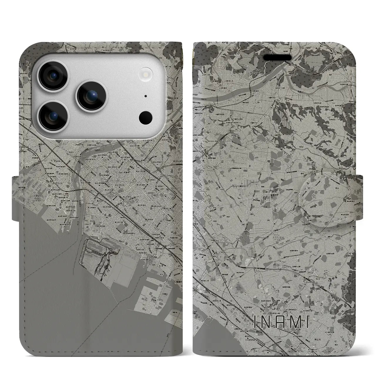 【稲美(兵庫県)】地図柄iPhoneケース(手帳タイプ)