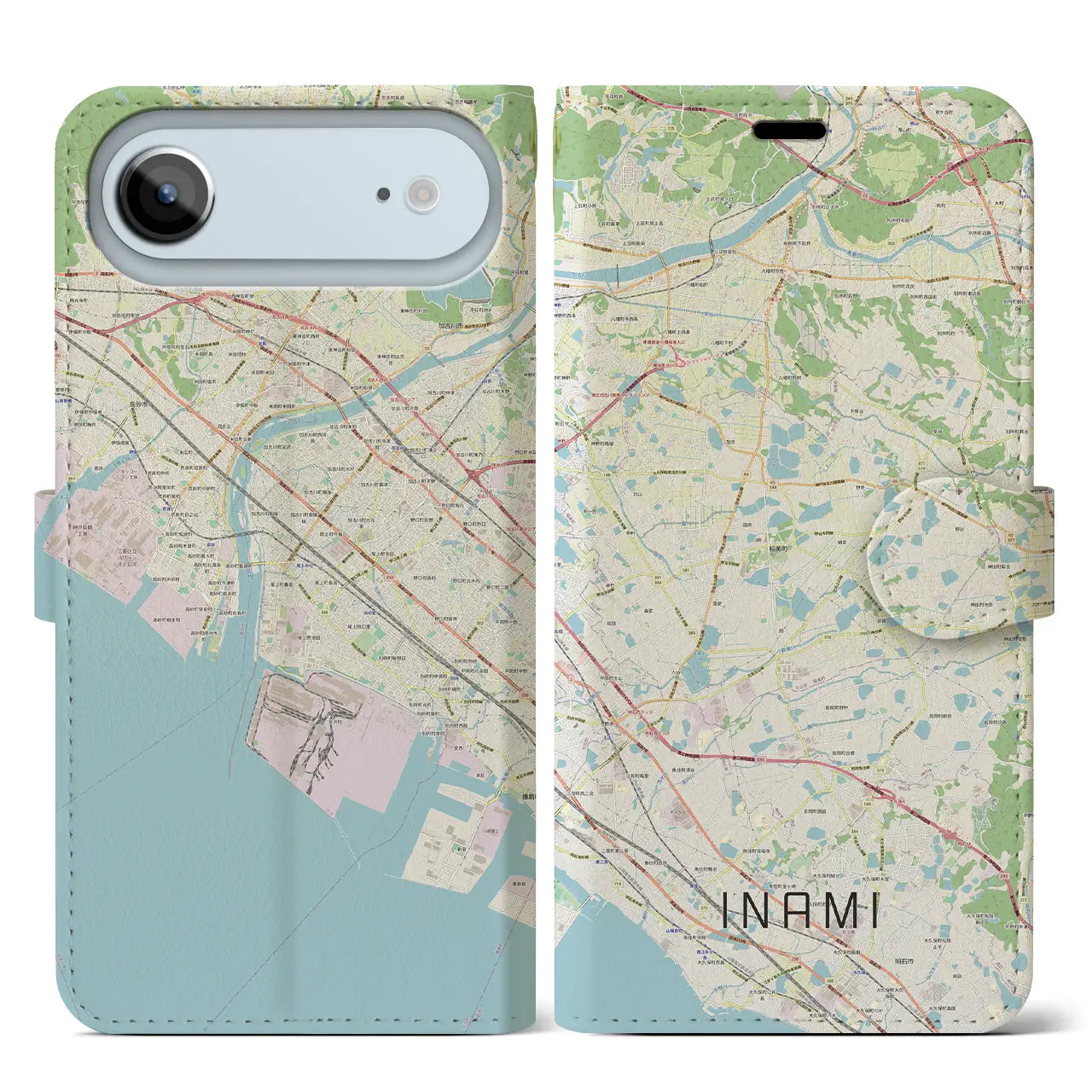 【稲美(兵庫県)】地図柄iPhoneケース(手帳タイプ)