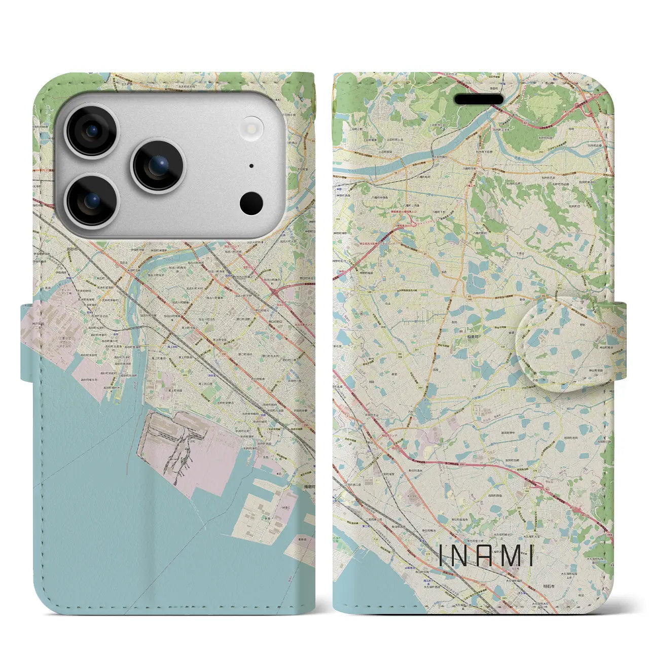 【稲美(兵庫県)】地図柄iPhoneケース(手帳タイプ)