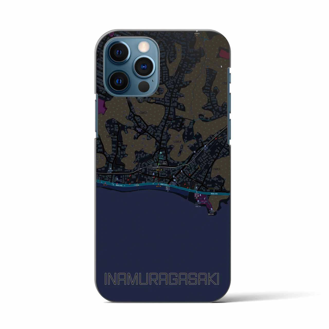 【稲村ヶ崎(神奈川県)】地図柄iPhoneケース(バックカバータイプ)