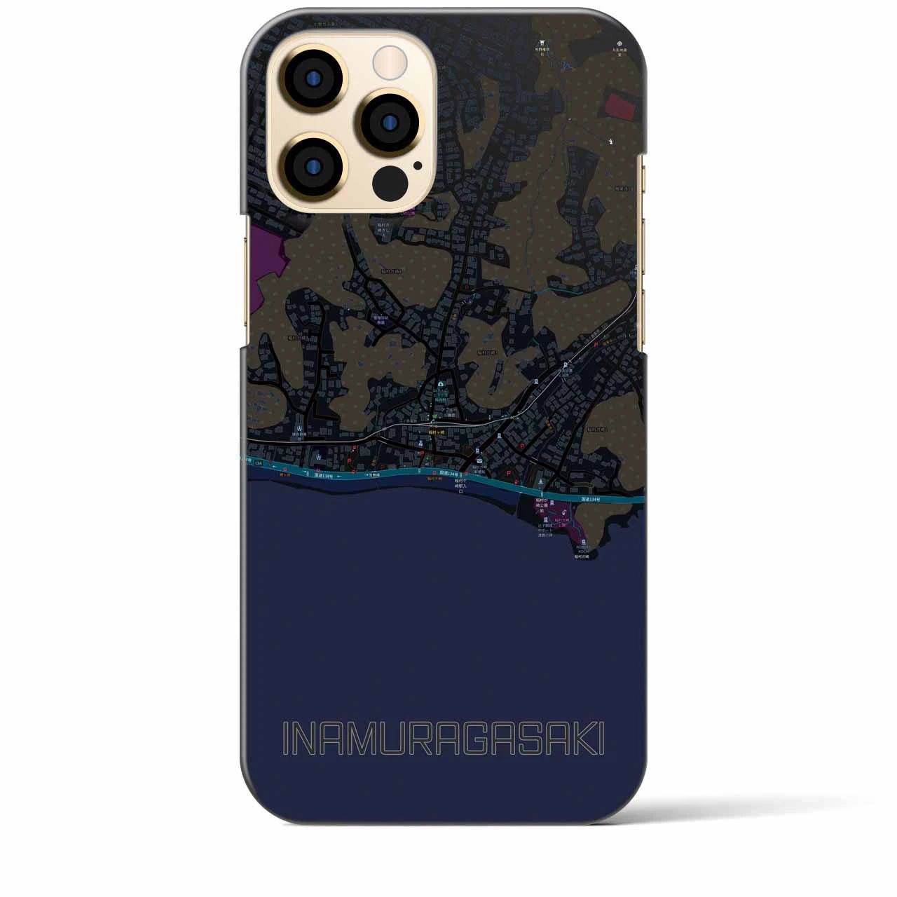 【稲村ヶ崎(神奈川県)】地図柄iPhoneケース(バックカバータイプ)