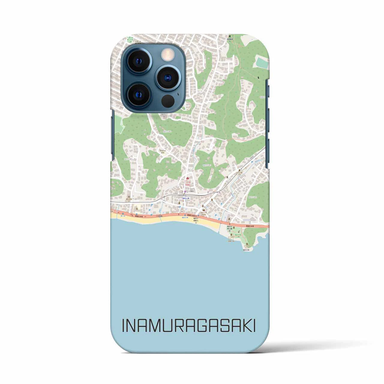 【稲村ヶ崎(神奈川県)】地図柄iPhoneケース(バックカバータイプ)
