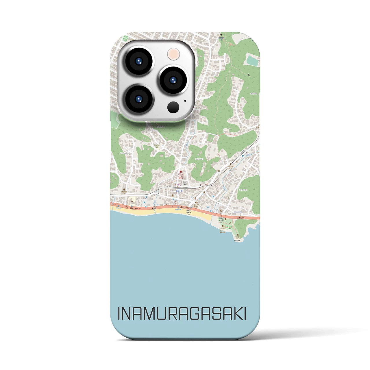 【稲村ヶ崎(神奈川県)】地図柄iPhoneケース(バックカバータイプ)