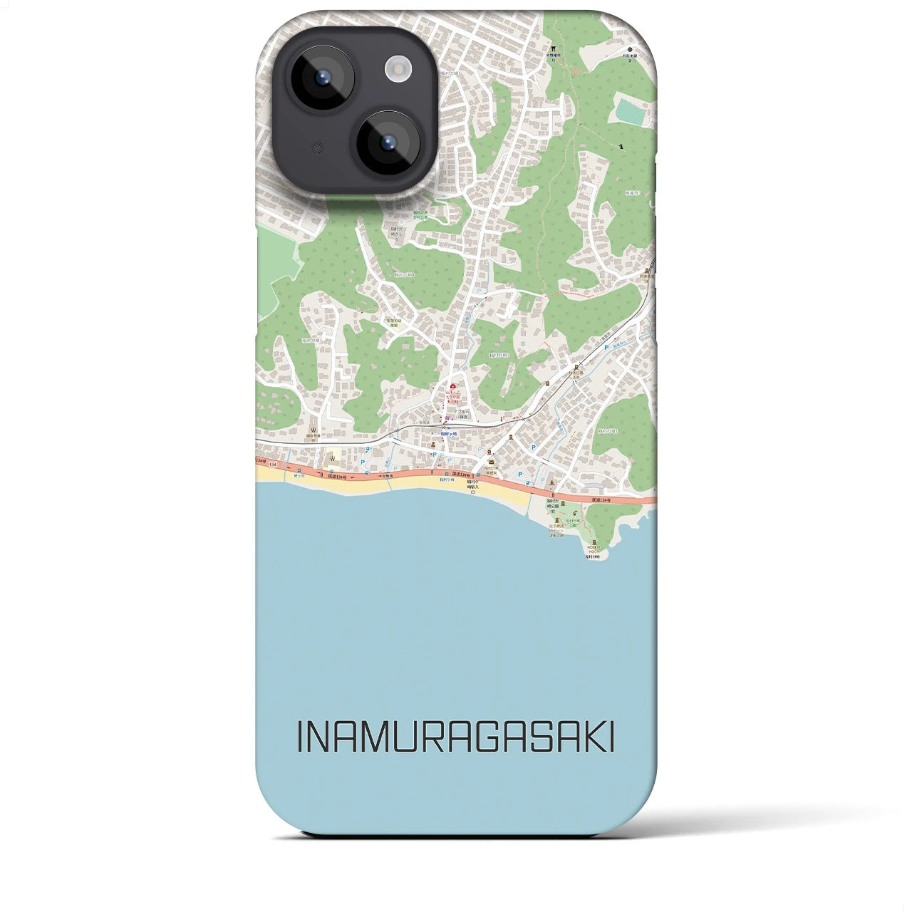 【稲村ヶ崎(神奈川県)】地図柄iPhoneケース(バックカバータイプ)