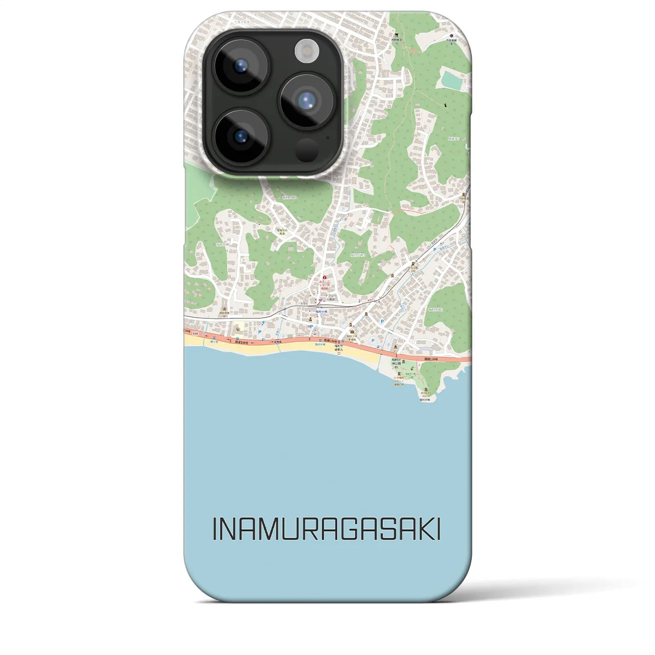 【稲村ヶ崎(神奈川県)】地図柄iPhoneケース(バックカバータイプ)