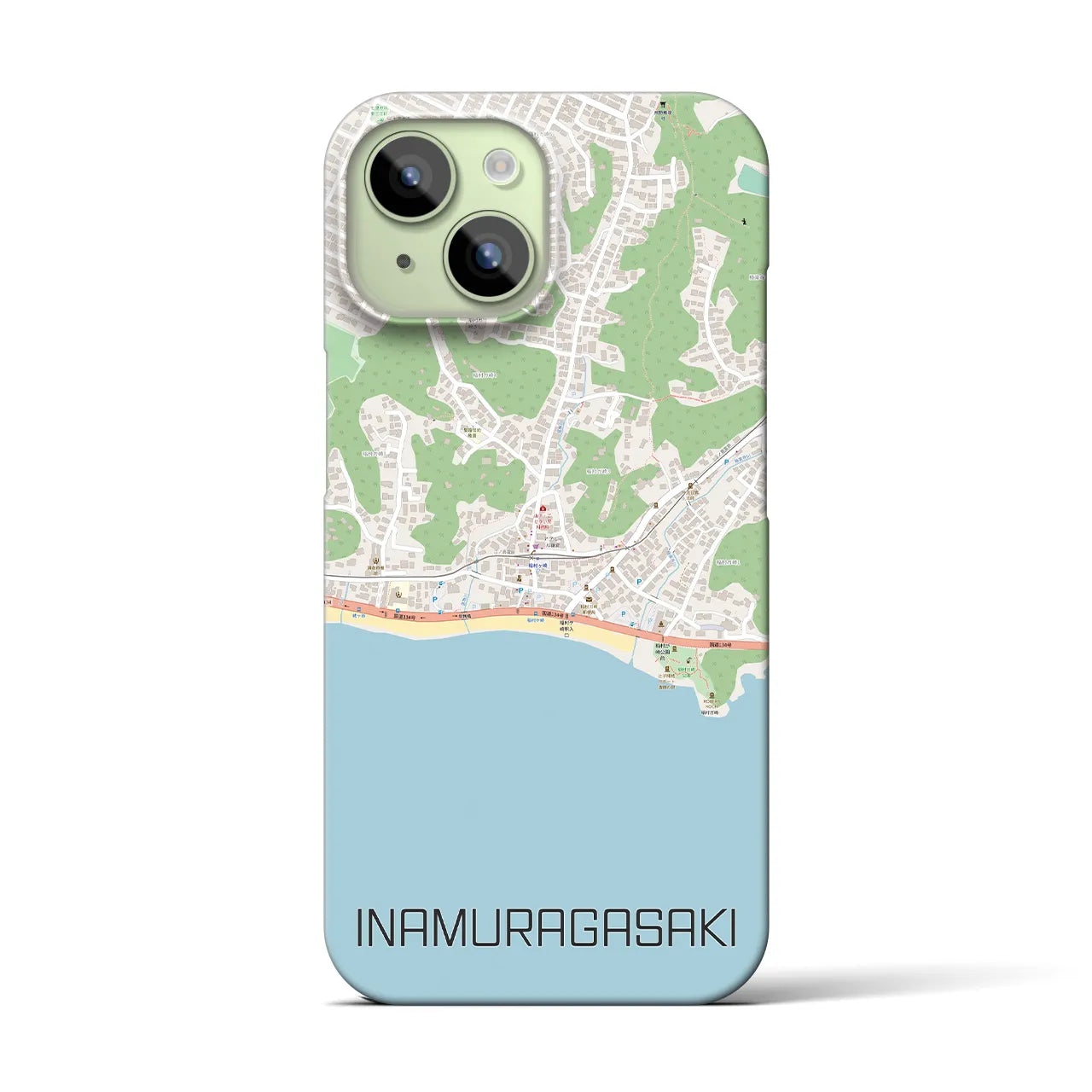 【稲村ヶ崎(神奈川県)】地図柄iPhoneケース(バックカバータイプ)