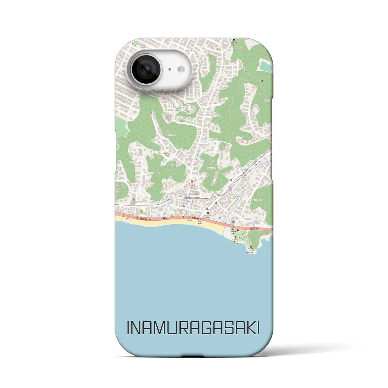 【稲村ヶ崎(神奈川県)】地図柄iPhoneケース(バックカバータイプ)