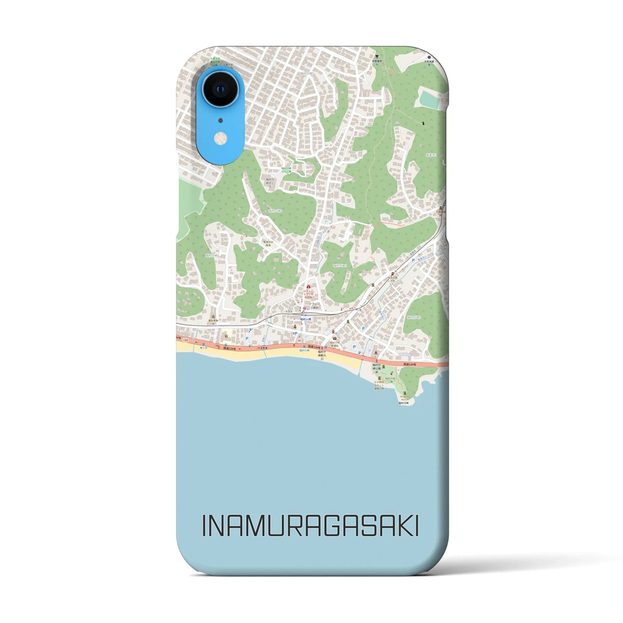 【稲村ヶ崎(神奈川県)】地図柄iPhoneケース(バックカバータイプ)