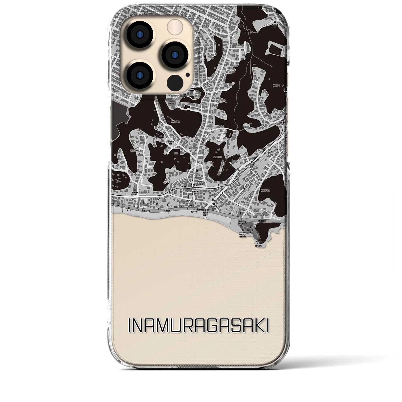 【稲村ヶ崎(神奈川県)】地図柄iPhoneケース(クリアタイプ)